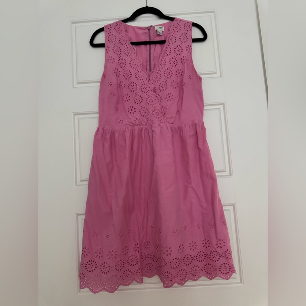 J. Crew Pink Eyelet Dress
